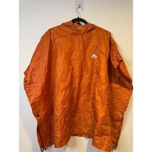 Kelty Hooded Rain Poncho Orange Waterproof Hiking Camping Gear One Size